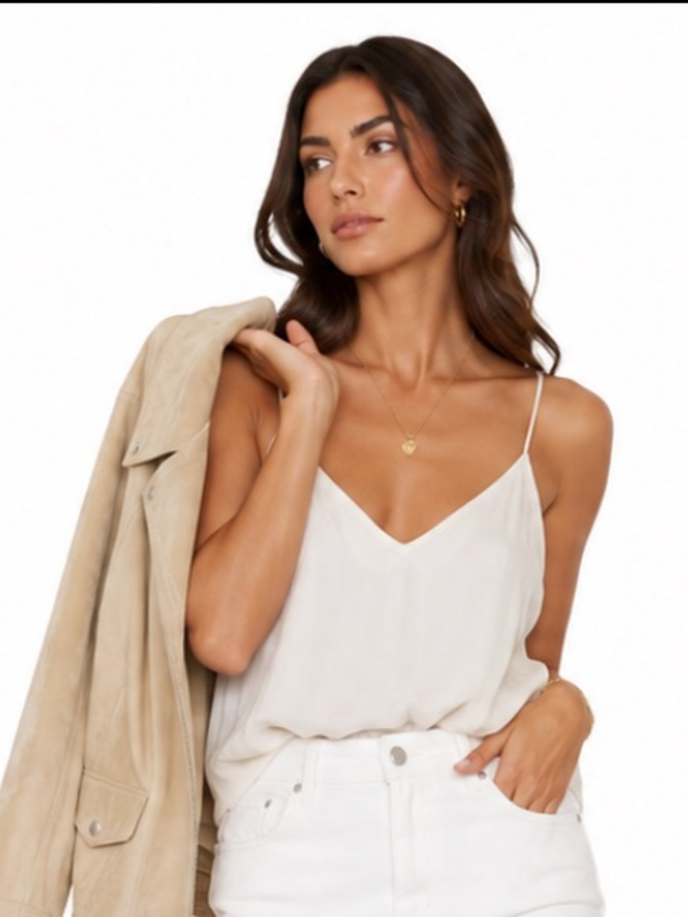 H&M BEIGE LEOPARD PRINT V-NECK SPAGHETTI STRAP SILKY CAMISOLE 16 NWT